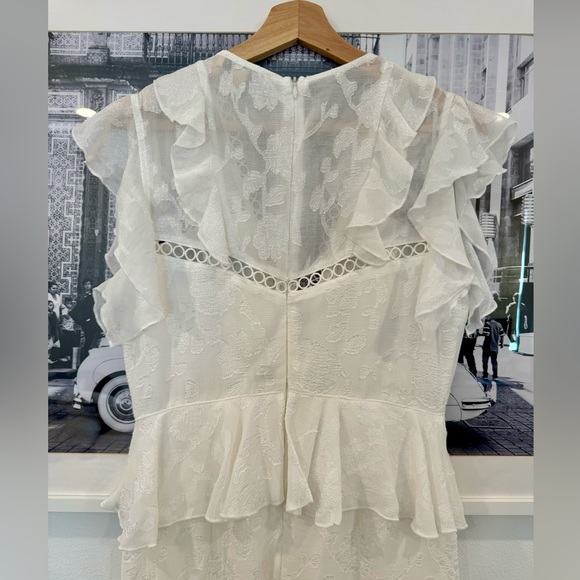 Tiered White Floral Embroidered Maxi Dress | M - Picture 8 of 13
